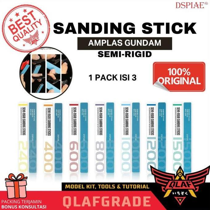 Sanding stick 400 isi 3pcs MSS-400 Semi-Rigid Sanding Sticks dspiae (TERBAIK) (TERBARU) (TERMURAH)