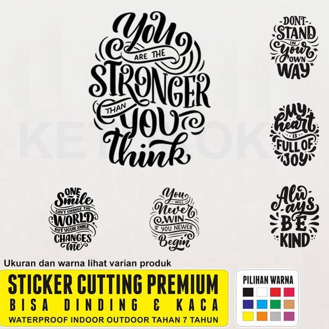 Stiker Dinding Quotes Kata Kata Motivasi Kantor Cafe Kamar Cutting Sticker Kaca