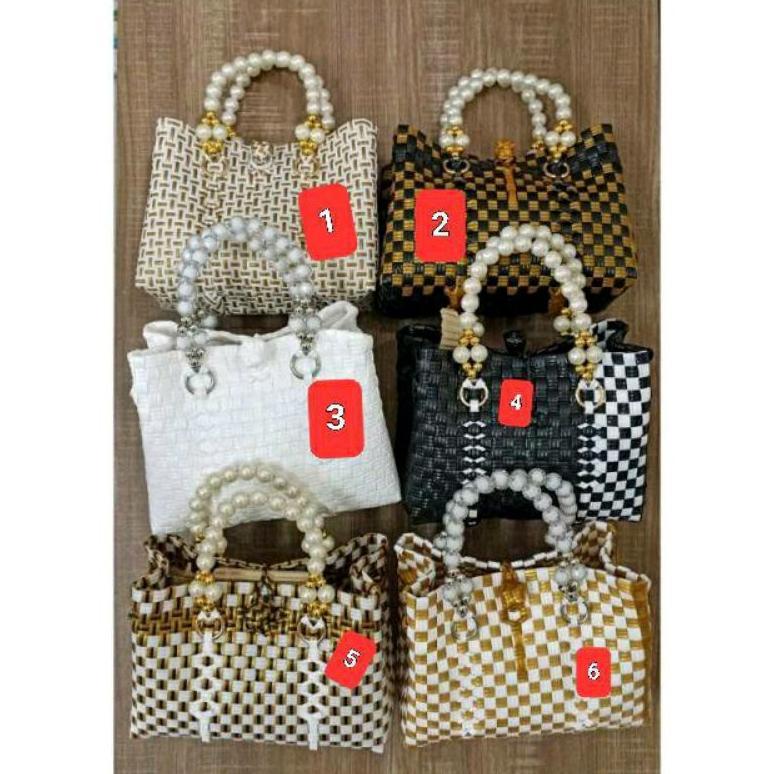 Tas Wanita/Tas anyaman plastik/Tas jally Mutiara terlaris