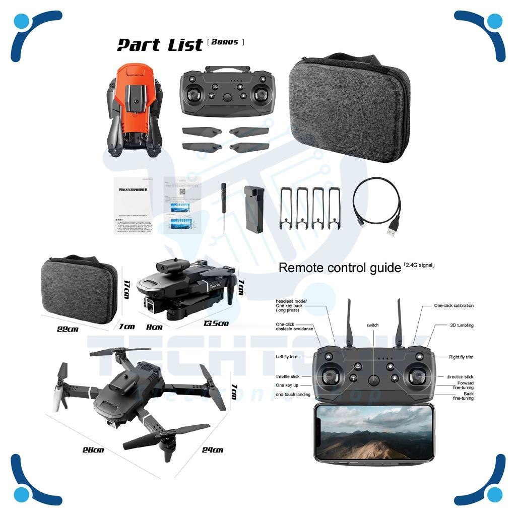 Smart Drone  Dual Kamera  Drone E100 Obstacle Avoidance Camera Bergaransi