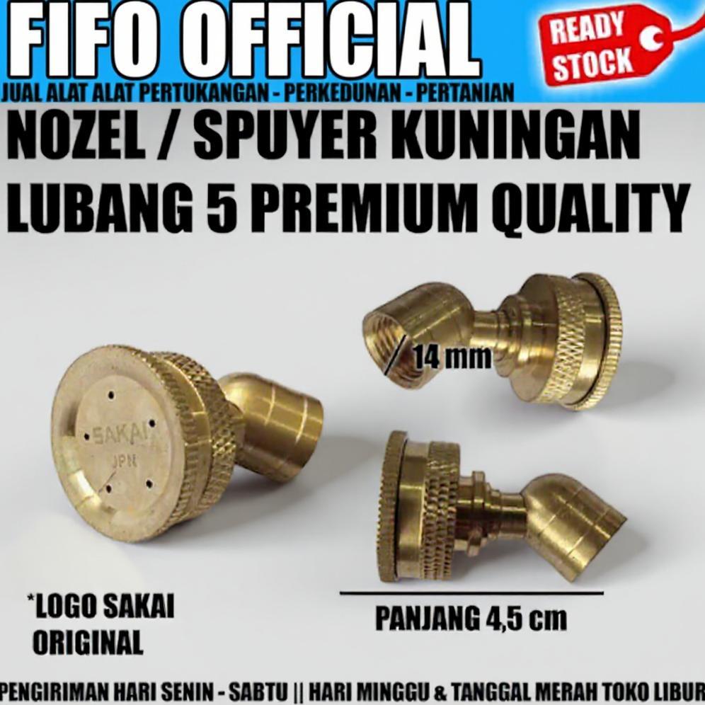 Bisa Cod Nozzle Sakai Nosel Nozel Spuyer Kuningan Lubang 5 Sakai Super Kabut/ Nozzle Sakai Lubang 5 