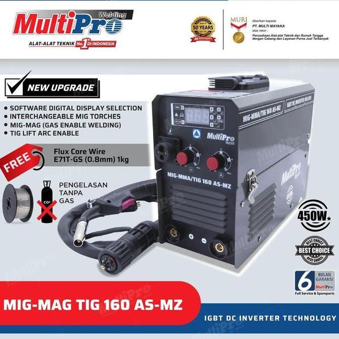 NEW MESIN TRAFO LAS 3 FUNGSI ARGON MIG MMA TIG 160 A-SC STAINLESS MULTIPRO