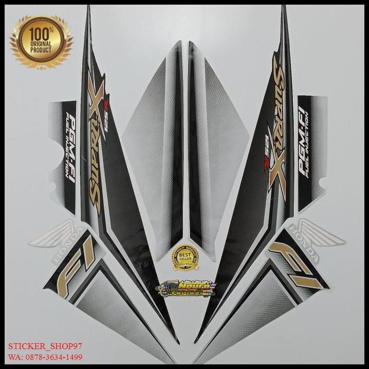 GRATIS ONGKIR (ORI) STRIPING HONDA SUPRA X 125 R 2009 2010 PGM FI  HITAM SILVER !!!