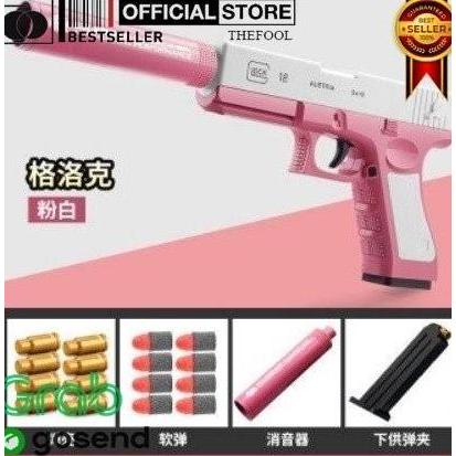 SHANUMID2 Mainan Pistol M1911 Shell Ejection Soft Bullet Toy Gun PINK TF