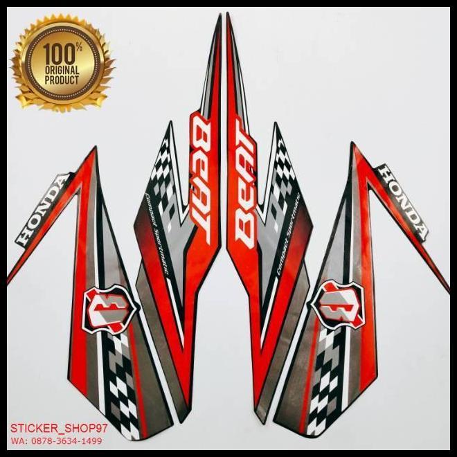 TERLARIS (ORI) STRIPING HONDA BEAT FI ESP 2018 2019 HITAM  MERAH  ORIGINAL 