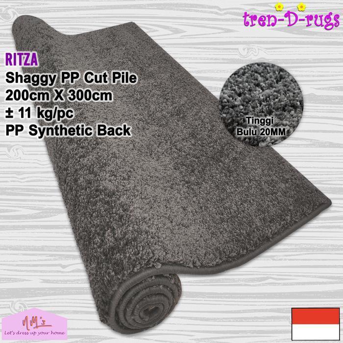Tren-D-rugs karpet shaggy polos jumbo besar ruang tamu tebal 200x300