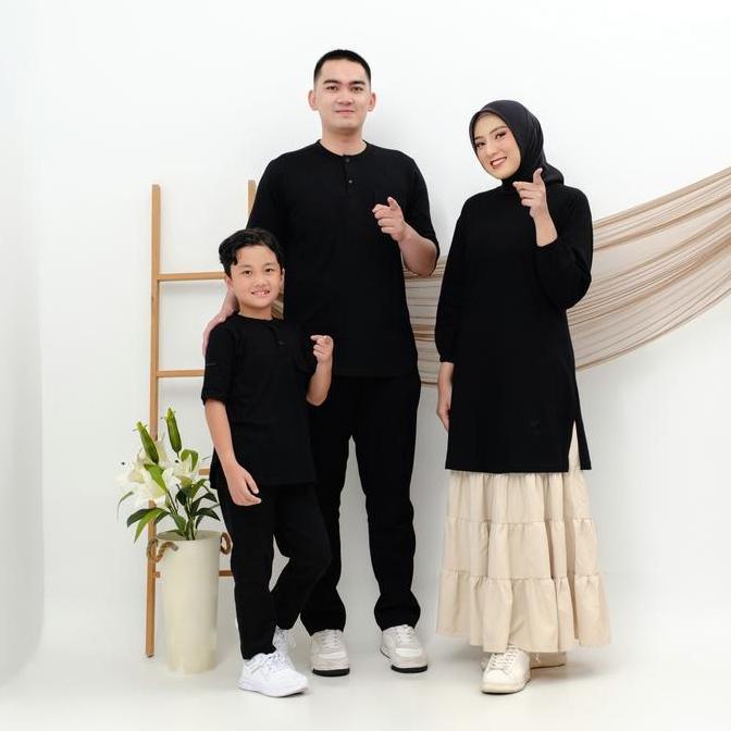 PALING MURAH TEESHIRT - Set Couple keluarga Koko dan Tunik / Gamis Ibu Anak Muslim Atasan Bahan Katu
