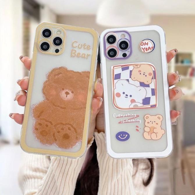Casing Samsung A13 4G Case Cute Little Bear Transparant