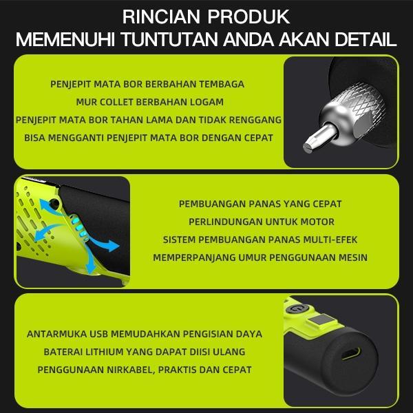 Zper Bor Mini Listrik Set Lengkap Bor Portable Gerinda Listrik Grinder Alat Ukir Elektrik Mini Mesin