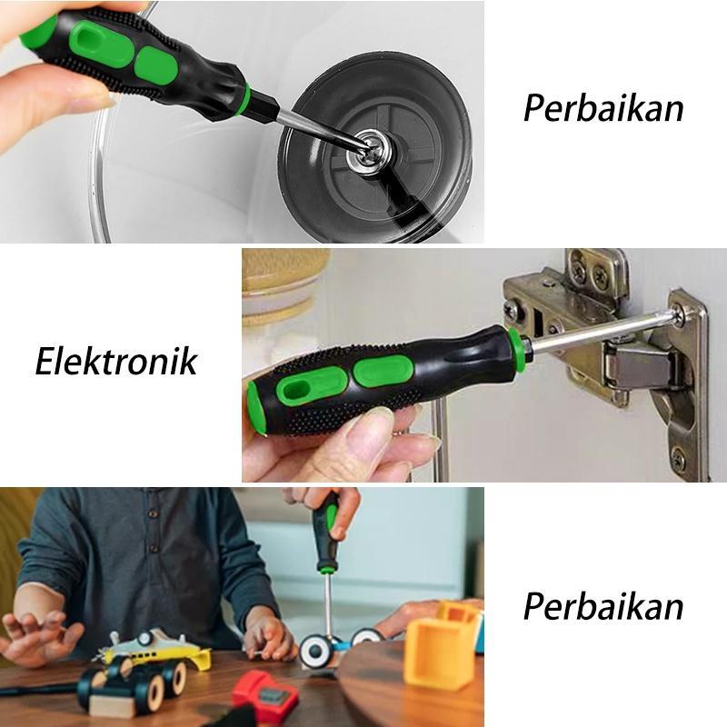 Isku 10In1 Obeng Set Lengkap Magnet Obeng Kembang/Obeng Hp Full Set/Obeng Kecil 1Set Multifungsi/Obe