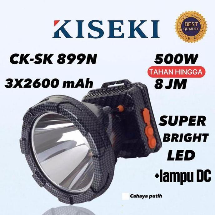 Grosir Kiseki Senter Kepala 500Watt Ck-Sk 899N Senter Kepala Cahaya Putih Free Lampu Dc