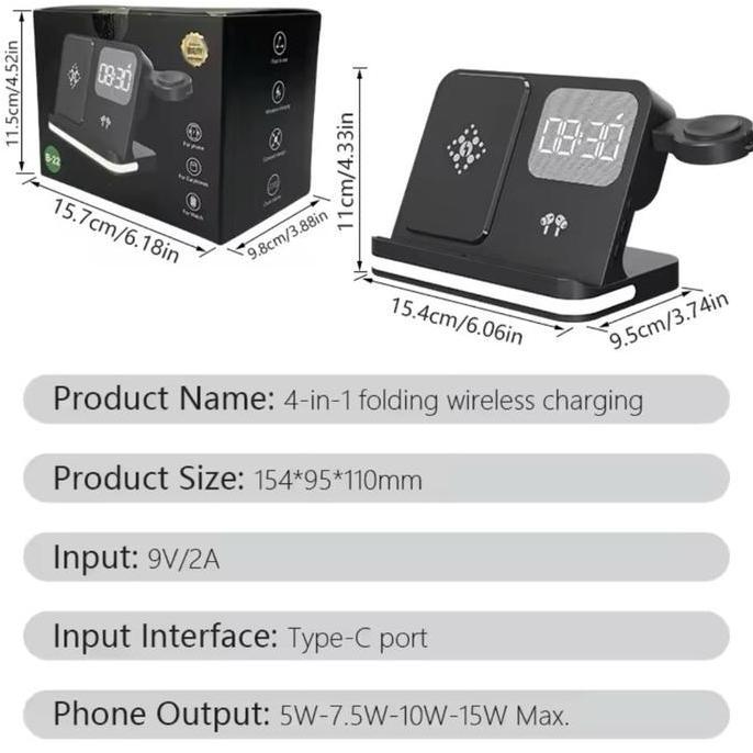 Sadegadiono - Elavo 3In1 Wireless Charging Dock 2W Charger Kompatibel Untuk Jam Tangan Samsung Galax