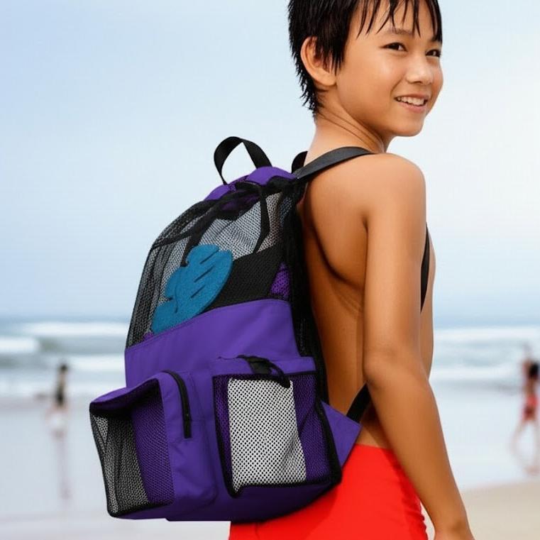 Tas Serut Ransel Jaring Renang Anak Dry Bag NEW PURPLE Warna Ungu terlaris