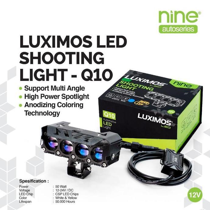 dho9925 - luximos lampu tembak 4 mata 5w super terang mini laser waterproof universal kendaraan mobi