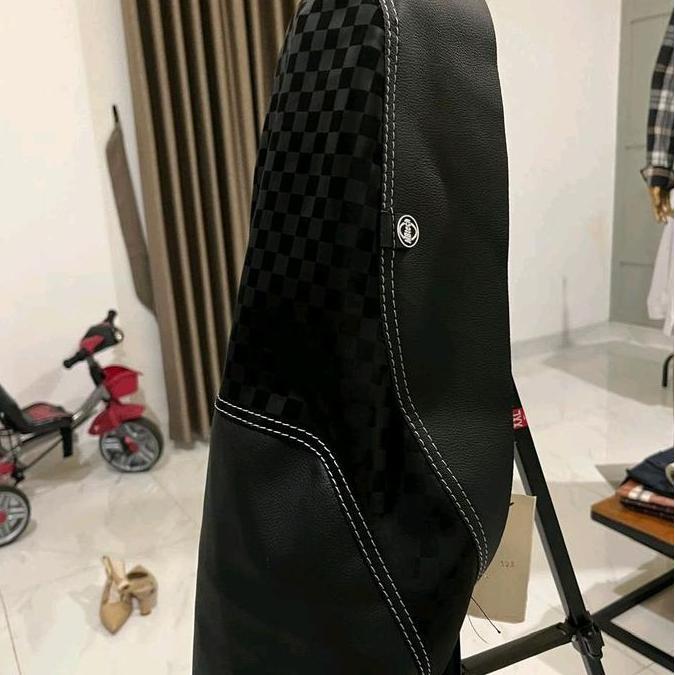 variasi modification kulit sarung jok motor bahan kulit jeruk motif catur 3D menggunakan 3 jahitan s
