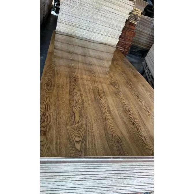 TRIPLEK POLYPRINT MOTIF KAYU 3MM SISA POTONGAN WARNA COKLAT