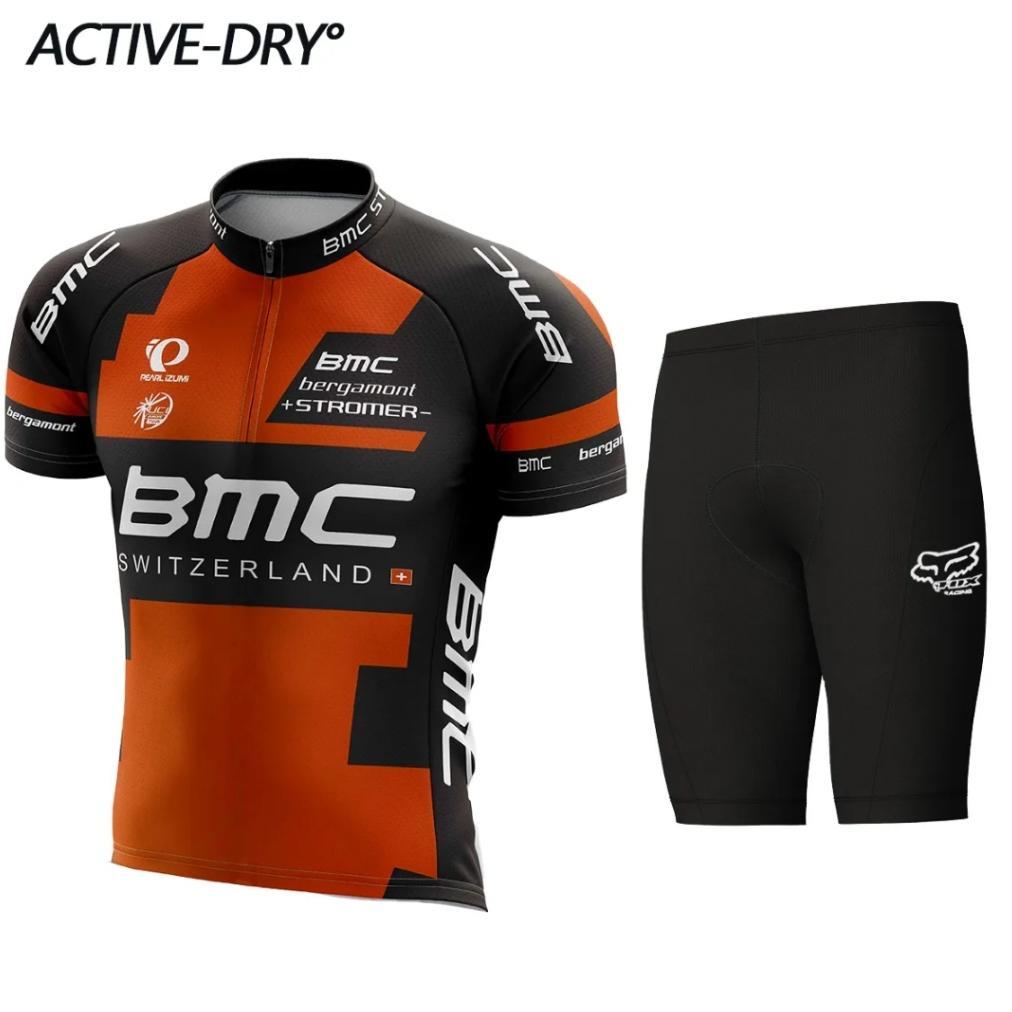 terbaru setelan kaos jersey sepeda dan celana sepeda set bmc mtb roadbike unisex