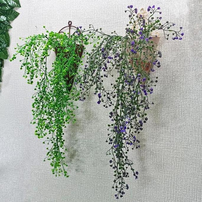 DAUN ANGGREK JUNTAI 5 TANAMAN GANYUNG HIAS DEKORASI PLASTIK DAUN LONCENG ARTIFICIAL DAUN RAMBAT JUNT