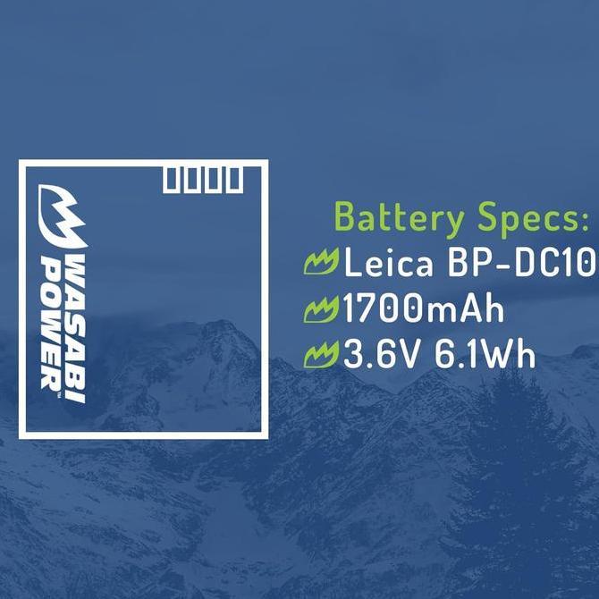 Wasabi Power Battery & Charger for Leica BP-DC10 BP-DC10E BPDC10E BPDC10 BP DC10 DC10E DLUX5 DLUX6 D