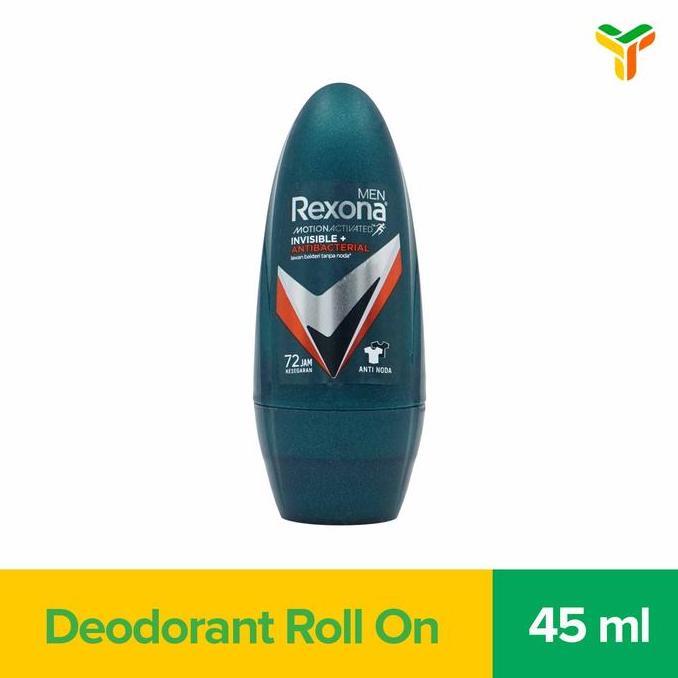 Rexona Men Roll On Invisible With Antibacterial 45 Ml (TERBAIK) (TERBARU) (TERMURAH)