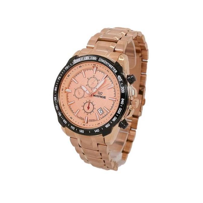Mirage Watch - Jam Tangan Sporty Pria 8305 / 8904 M Rosegold Analog Original Mirage Kaca Stainless W