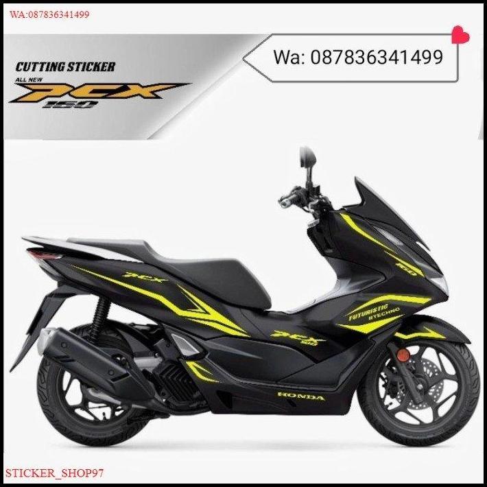 GRATIS ONGKIR STICKER PCX 160 CUTTING STICKER PCX 160 BODY HITAM STICKER LEMON 