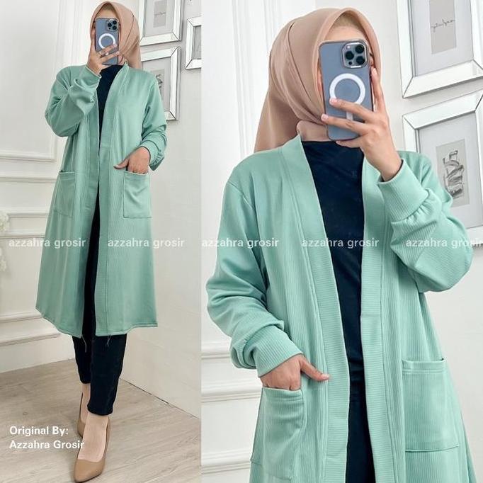 Azzahra Grosir - Celsia Mango Knit Cardigan Wanita Panjang Knit Rajut / 513-7091 Knitwear Kardigan O
