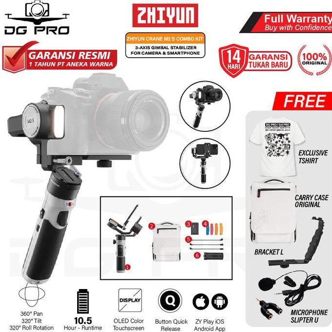 ZHIYUN CRANE M2S COMBO GIMBAL 3-AXIS FOR KAMERA ACTION CAM RESMI