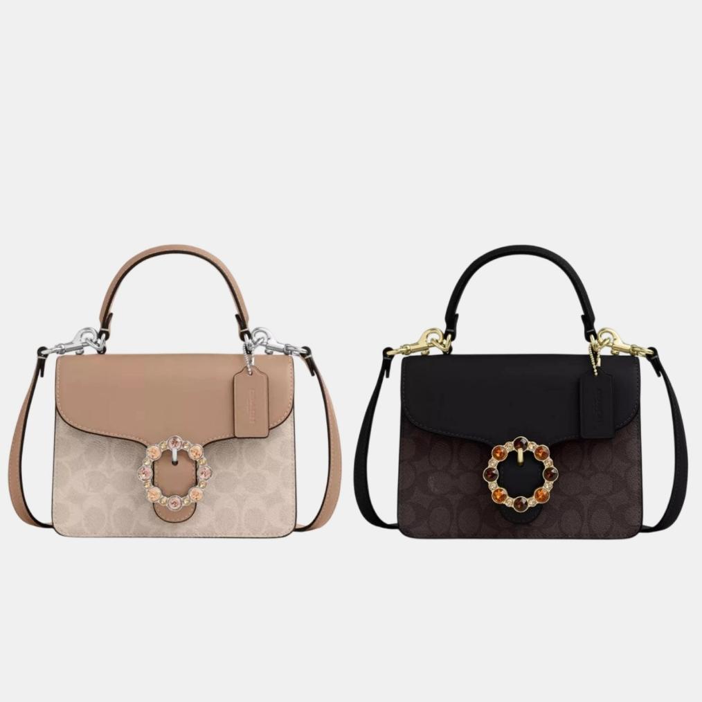 COACH Courtney Top Handle Bag In Signature Canvas With Diamonds COACH Crossbody Bag COACH Handbag Ta