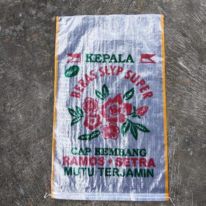 Karung Beras 25Kg Cap Kembang Isi 50 Lembar/Transparan Bening/Karung Murah/Karung Sablon 25Kg Kualit