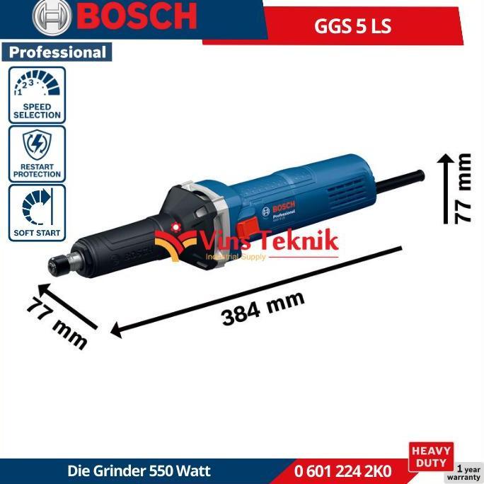 BOSCH GGS 5 LS Mesin Gerinda Lurus Gerinda Botol Die Grinder Tuner 550Watt GGS5LS