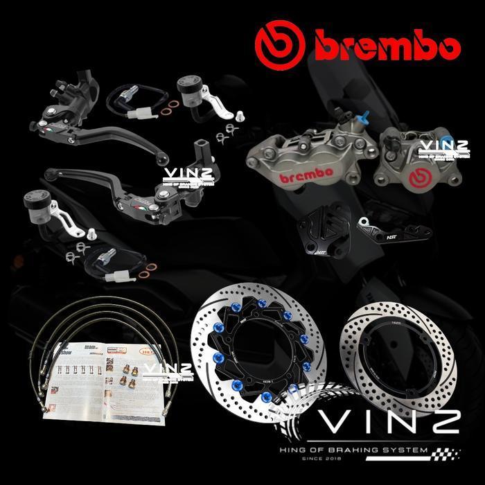 Paket Pengereman Yamaha Xmax Full Set By Brembo Brakes / Kaliper Brembo 4 Piston 2 Piston / Master R