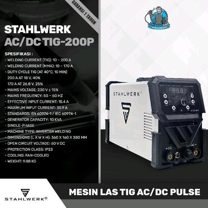 Spesial Stahlwerk Tig - 200P | Mesin Las Tig + Mma Ac/Dc