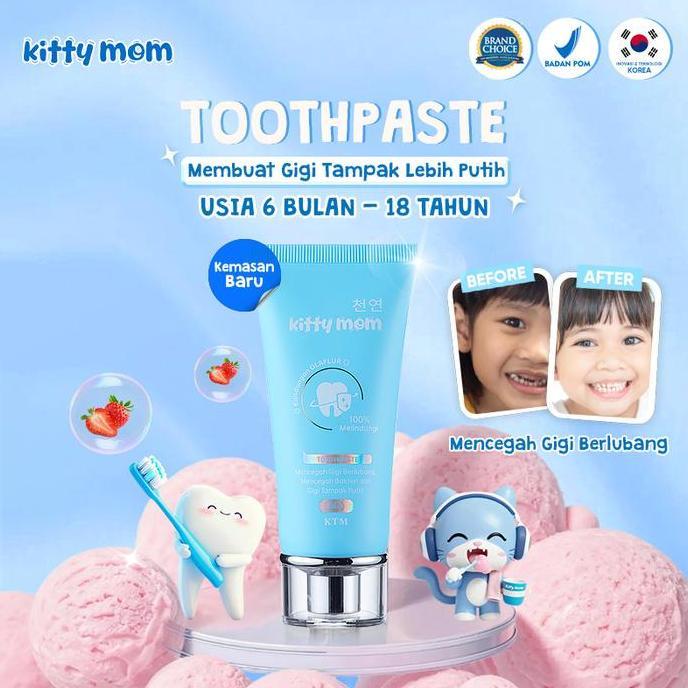 Cantaca900 - Kitty Mom Toothpaste Pasta Gigi Odol Anak | Pencegah Gigi Berlubang & Karies | Pasta Gi