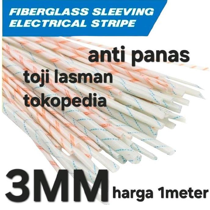 3mm Fiberglass Sleeve Selongsong Kabel Strip Tahan Panas High Temperature bisa tahan panas sampai 60