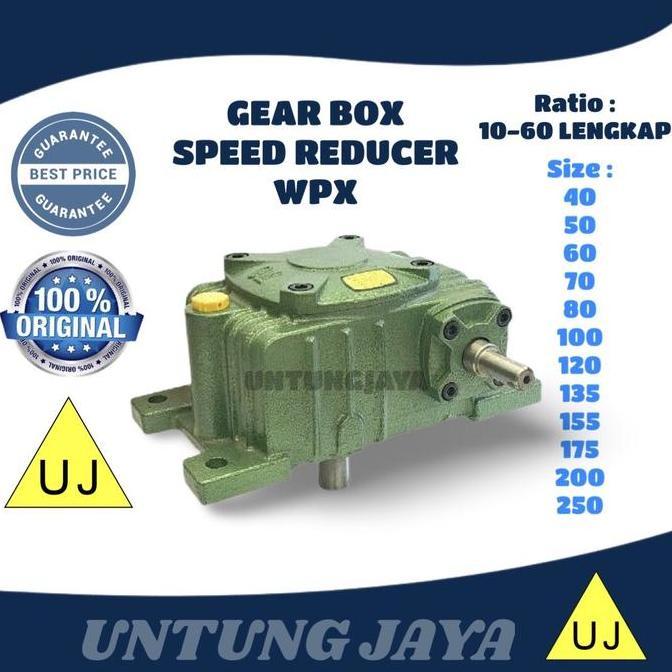 BEBAS ONGKIR - GEAR BOX SPEED REDUCER WPX 80 RATIO 10 - 60 // GEARBOX WPX 80 // GIRBOK WPX 80 // JUA