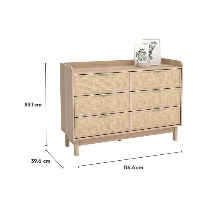 Informa Pierre Laci Penyimpanan 6 Tingkat - Cokelat Oak Box Serbaguna Tempat Mainan Kontainer Baju O