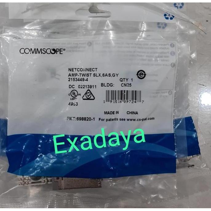 TERBARU - AMP Commscope Modular Jack Cat6A shielded SLX Cat 6A - P/N : 2153449-4