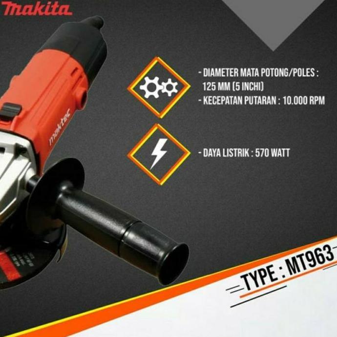Miliki Maktec Mt 963 - Gerinda Tangan 5" Maktec Mt963