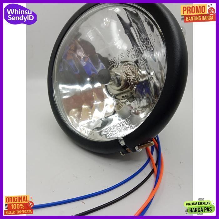 Quality Lampu Depan Head Lamp Cb 100 / Reflektor Cb100 Bahan Besi Bohlam Led
