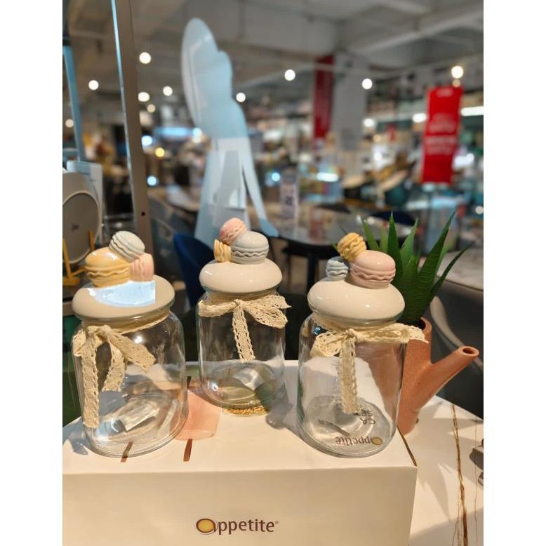 NEW DEALS Toples kaca macaroon informa/toples kue lebaran