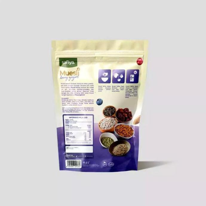 Muesli Berry Yogurt Safiya 1kg | Sereal Oat Muesli Food Oatmeal Halal dan BPOM