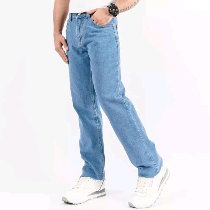 Celana Jeans Panjang Pria Reguler Standar Model loose korean Style Bahan Denim premium Size 28-38 de