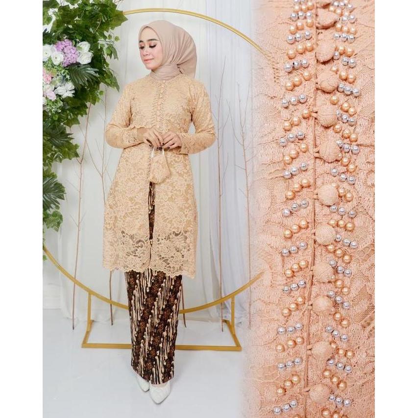 DJ Collection 21  Setelan Kebaya Kancing 1000 Payet Tunik Kebaya Tunik Panjang Kebaya Busui Brokat H