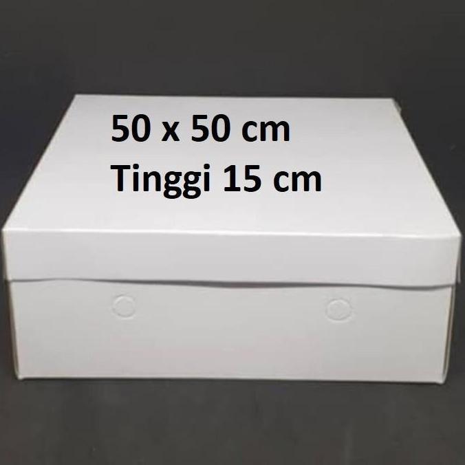 Kotak Dus Kue 50 x 50 Tinggi 15 cm Wadah Roti Cake Tebal 50cm Putih