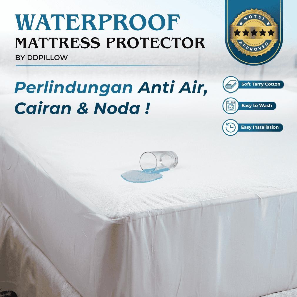 DDPillow Waterproof Mattress Protector | Pelindung Kasur Anti-air | Matras Protector Anti Air