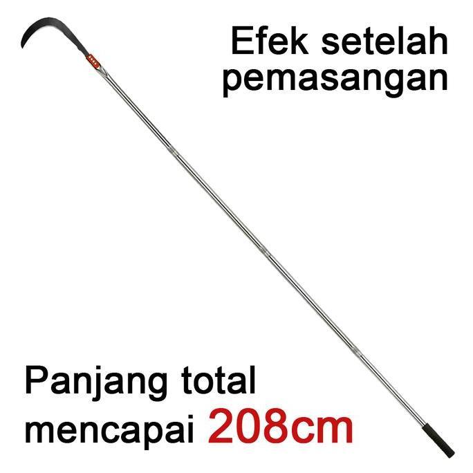 CODFEXON163/208cm Sabit Arit Rumput Baja Asli Sabit Ranting Pohon Alat Pembelah Bambu Pisau Pinang D