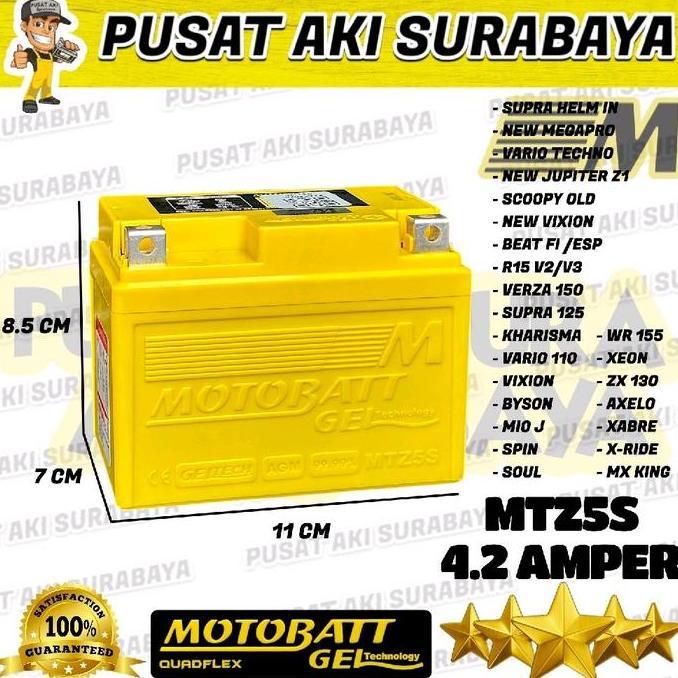Promo HONDA REVO ABSOLUTE AKI KERING GEL MOTOBATT MTZ5S ACCU REVO OLD 110 MOTOR AWET TAHAN LAMA NEXT
