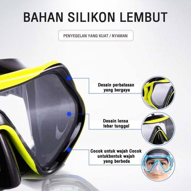 Dideep Kacamata Selam Pria Dewasa Masker Selam Laut Dewasa Kaca Mata Selam Kuning Dan Hitam Perangka