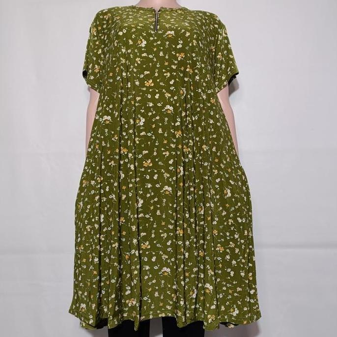 Daster Dress Super Jumbbo Mayung Jersey Korea Motif Bunga Katun Hitam LS